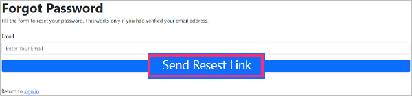 Send Reset Link Option