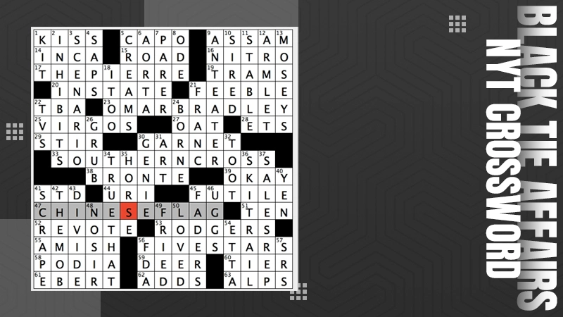 black tie affairs nyt crossword